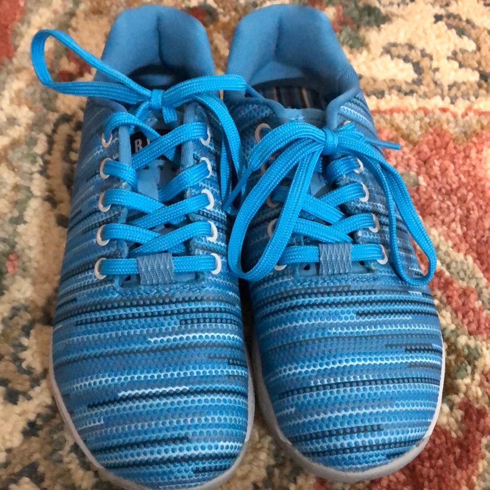 New without tags, blue striped Nobull sneakers.